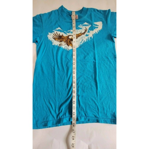 Vtg Blue Flying Eagle Graphic Print Single Stitch - Picture 7 of 7